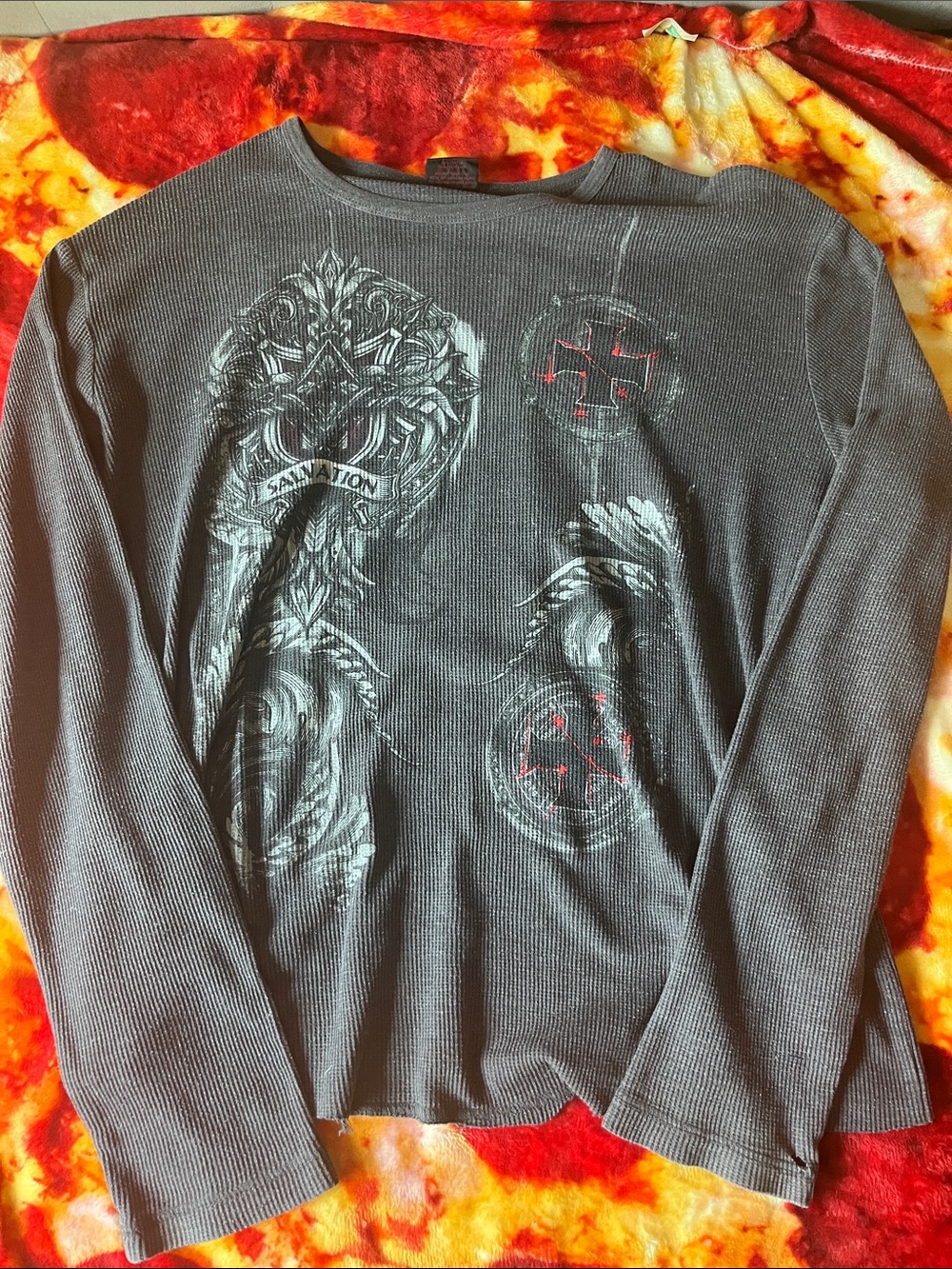 Men's MMA Elite Long-Sleeve Graphic Thermal Shirt - Charcoal